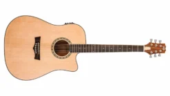 Peavey DW2 Delta Woods Series Dreadnought AC/EL Guitar With Cutaway, Natural Satin Finish