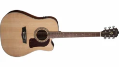 Washburn Heritage Series D10SCE Electric Acoustic Guitar, Natural Satin