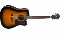 Washburn Heritage Series D10SCE Electric Acoustic Guitar, Tobacco Burst