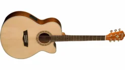 Washburn Harvest Grand Auditorium Cutaway Acoustic Guitar, Natural Satin