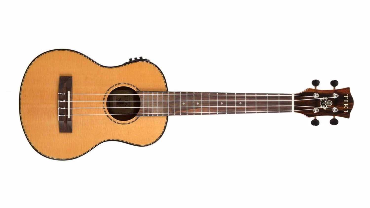 Tiki ’22 Series’ Spruce Solid Top Electric Tenor Ukulele With Hard Case (Natural Gloss)