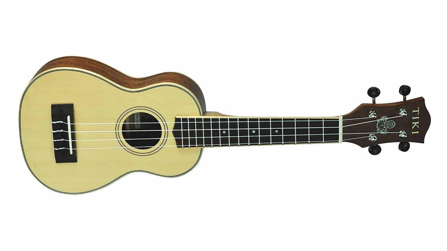 Tiki ‘6 Series’ Spruce Solid Top Soprano Ukulele With Hard Case (Natural Satin)