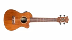 Tiki ‘9 Series’ Koa Solid Top Electric Cutaway Concert Ukulele With Hard Case (Natural Satin)