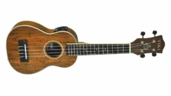 Tiki ‘9 Series’ Koa Solid Top Electric Soprano Ukulele With Hard Case (Natural Satin)